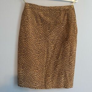 Vintage Santa Fe Leopard Print Suede Skirt